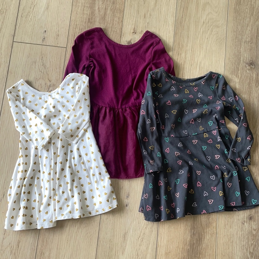 Lot of 3 Long Sleeve Dresses - 3T